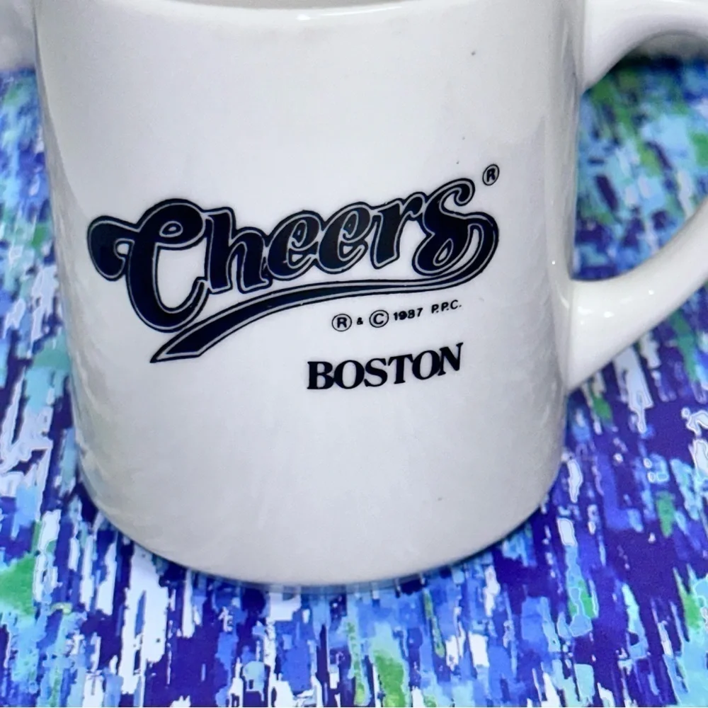 CHEERS BOSTON Vintage 1987 Television NBC TV Show Coffee Mug 12 oz Cup